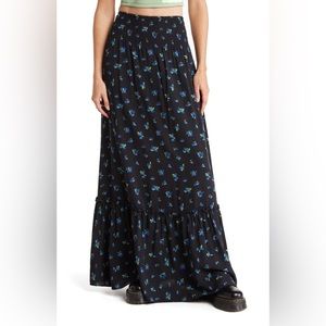 Floral Tiered Ruffle Poplin Maxi Skirt by WeWoreWhat